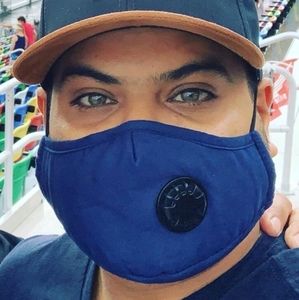 NEW Men Air Valve Blue Face Mask Women Reuseable